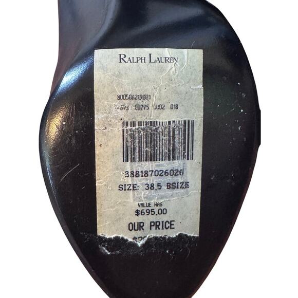 NEW Ralph Lauren Collection Purple Label Katia Leather Lace Up Oxford Heels 38.5 - Picture 10 of 11
